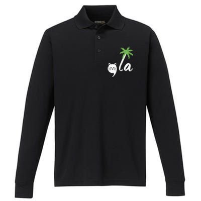 Coconut Comma La Childless Cat Lady 2024 Performance Long Sleeve Polo