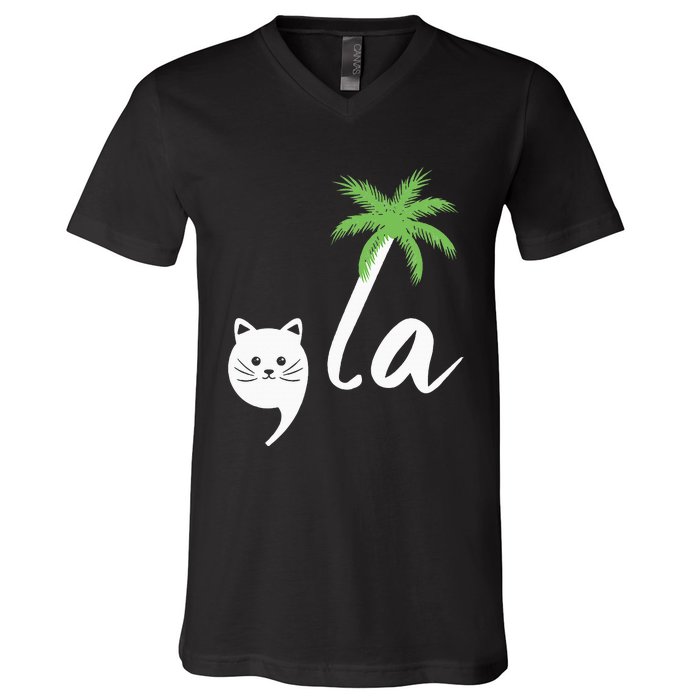 Coconut Comma La Childless Cat Lady 2024 V-Neck T-Shirt