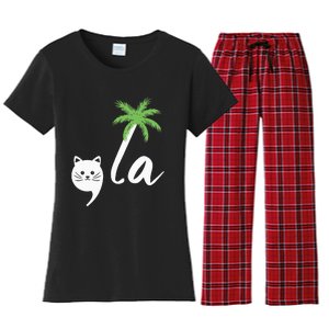 Coconut Comma La Childless Cat Lady 2024 Women's Flannel Pajama Set