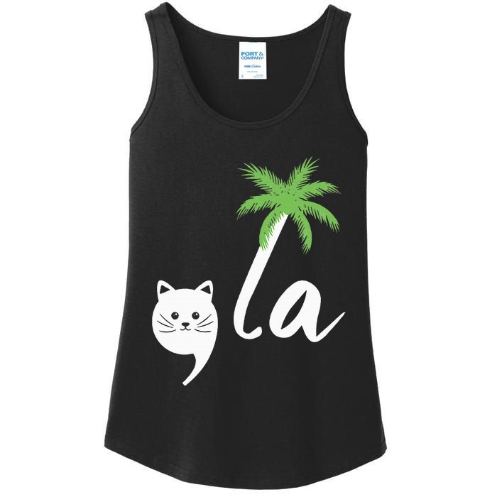 Coconut Comma La Childless Cat Lady 2024 Ladies Essential Tank