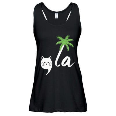 Coconut Comma La Childless Cat Lady 2024 Ladies Essential Flowy Tank