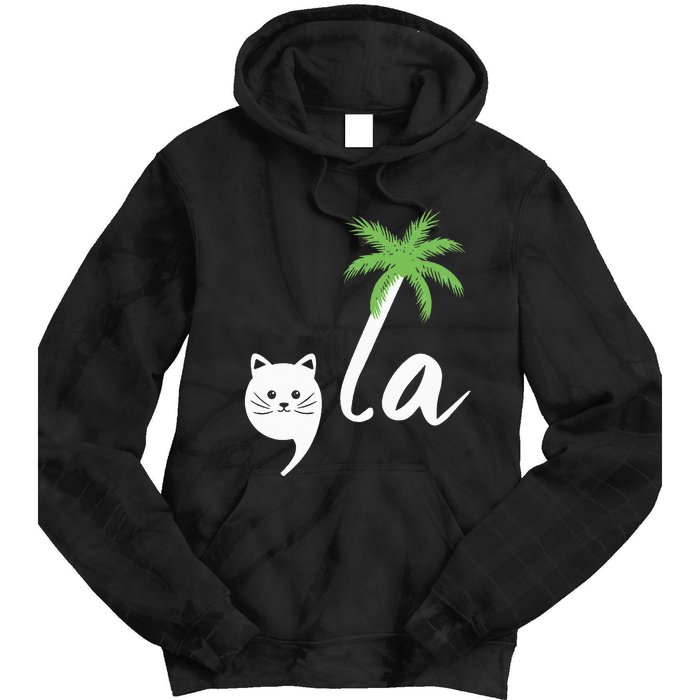 Coconut Comma La Childless Cat Lady 2024 Tie Dye Hoodie