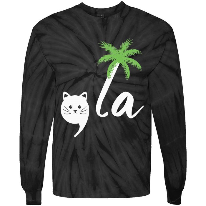 Coconut Comma La Childless Cat Lady 2024 Tie-Dye Long Sleeve Shirt