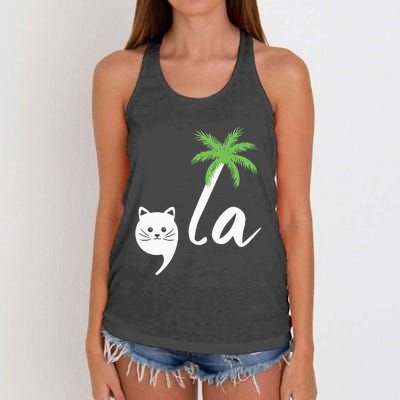 Coconut Comma La Childless Cat Lady 2024 Women's Knotted Racerback Tank