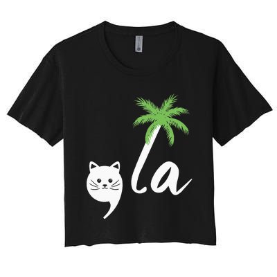 Coconut Comma La Childless Cat Lady 2024 Women's Crop Top Tee