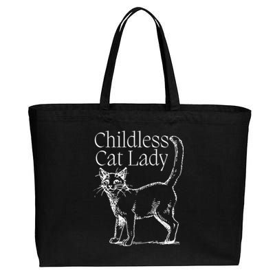 Childless Cat Lady Funny Voting Election 2024 Usa Kamala Harris 2024 Cotton Canvas Jumbo Tote