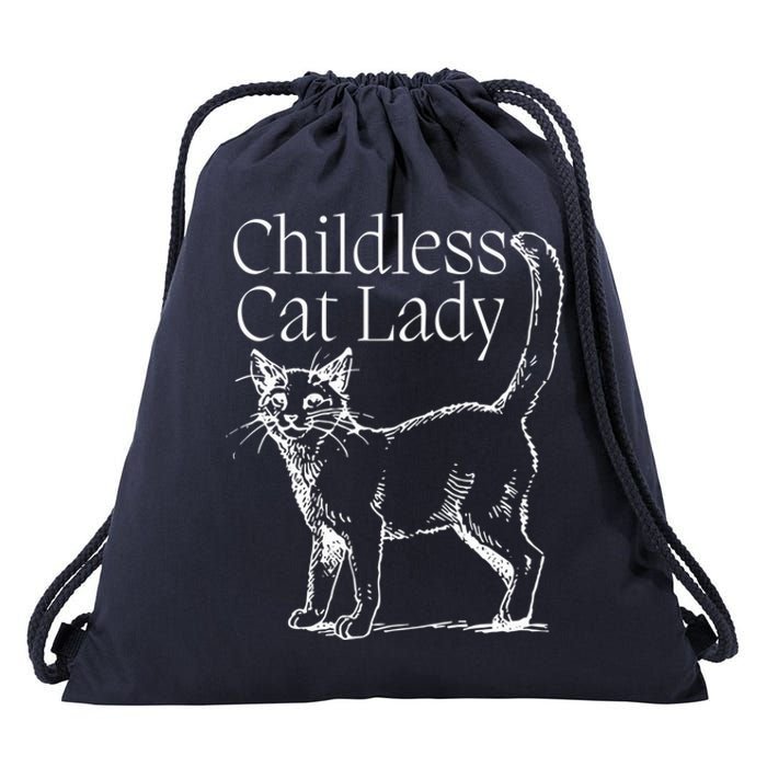 Childless Cat Lady Funny Voting Election 2024 Usa Kamala Harris 2024 Drawstring Bag