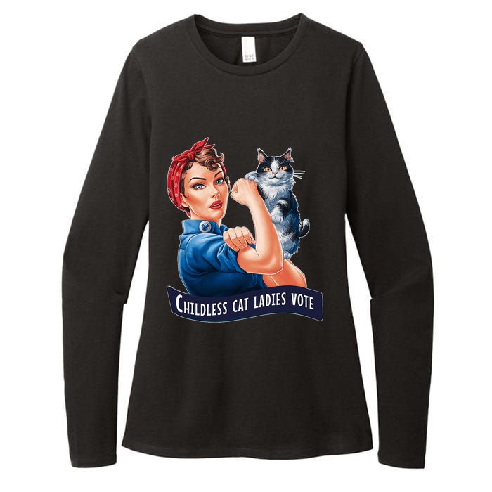 Childless Cat Ladies Vote Rosie The Riveter Womens CVC Long Sleeve Shirt