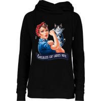 Childless Cat Ladies Vote Rosie The Riveter Womens Funnel Neck Pullover Hood