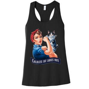 Childless Cat Ladies Vote Rosie The Riveter Women's Racerback Tank