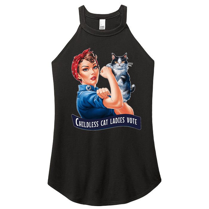 Childless Cat Ladies Vote Rosie The Riveter Women's Perfect Tri Rocker Tank