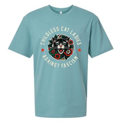 Childless Cat Ladies Against Fascism Gift Sueded Cloud Jersey T-Shirt