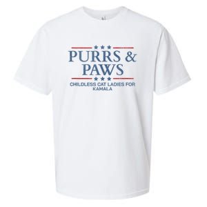 Childless Cat Lady 2024 Ladies Voting Kamala Purrs And Paws Sueded Cloud Jersey T-Shirt