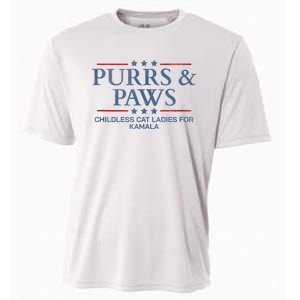 Childless Cat Lady 2024 Ladies Voting Kamala Purrs And Paws Cooling Performance Crew T-Shirt