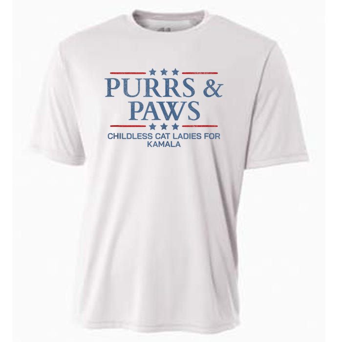 Childless Cat Lady 2024 Ladies Voting Kamala Purrs And Paws Cooling Performance Crew T-Shirt