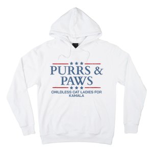 Childless Cat Lady 2024 Ladies Voting Kamala Purrs And Paws Hoodie