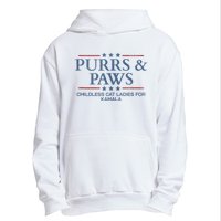 Childless Cat Lady 2024 Ladies Voting Kamala Purrs And Paws Urban Pullover Hoodie