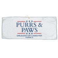 Childless Cat Lady 2024 Ladies Voting Kamala Purrs And Paws Large Microfiber Waffle Golf Towel