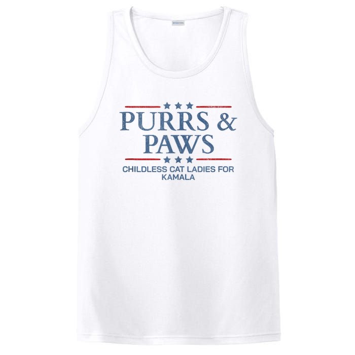 Childless Cat Lady 2024 Ladies Voting Kamala Purrs And Paws PosiCharge Competitor Tank