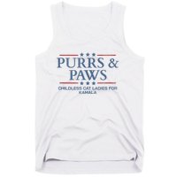 Childless Cat Lady 2024 Ladies Voting Kamala Purrs And Paws Tank Top