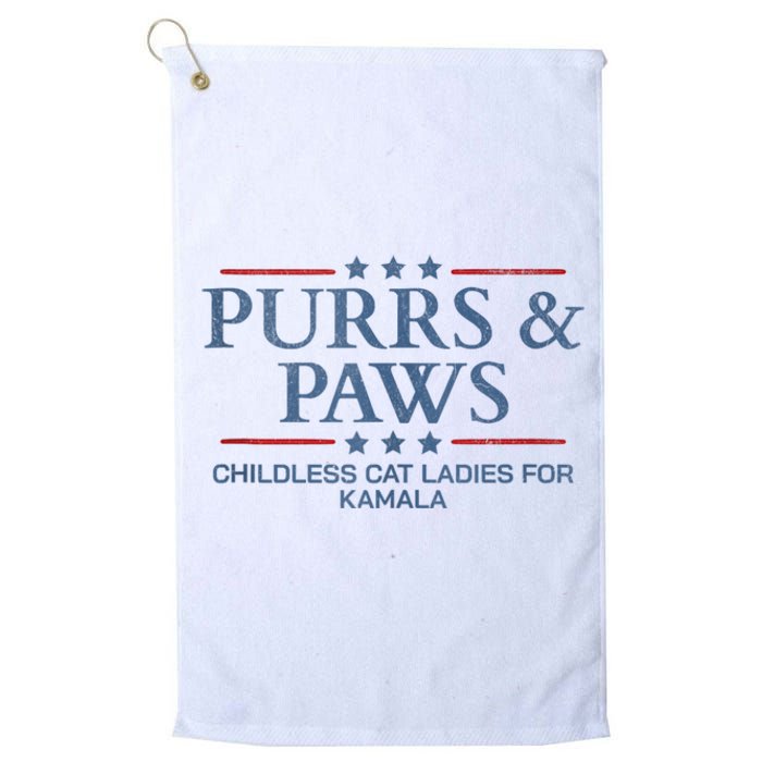 Childless Cat Lady 2024 Ladies Voting Kamala Purrs And Paws Platinum Collection Golf Towel