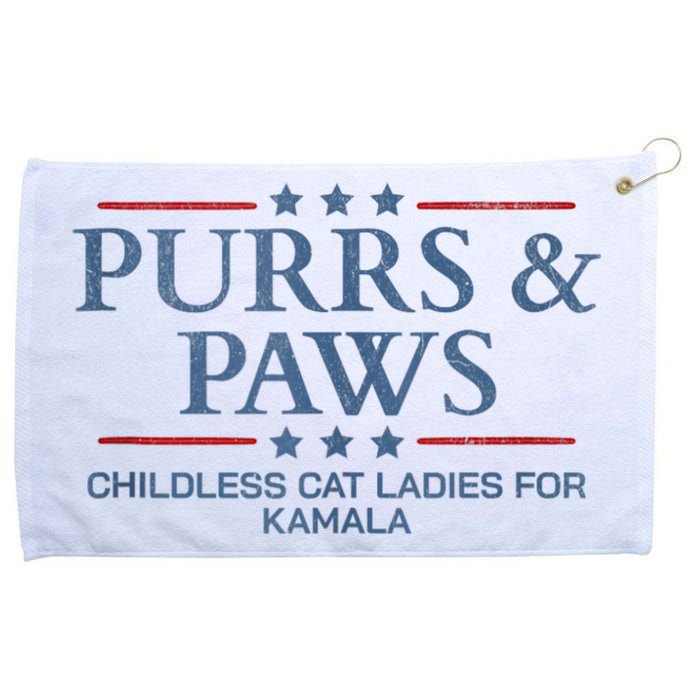 Childless Cat Lady 2024 Ladies Voting Kamala Purrs And Paws Grommeted Golf Towel