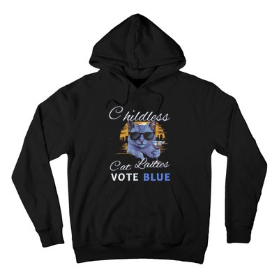 Childless Cat Ladies Vote Blue In November Kamala President Gift Hoodie