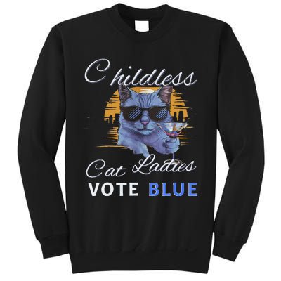 Childless Cat Ladies Vote Blue In November Kamala President Gift Sweatshirt