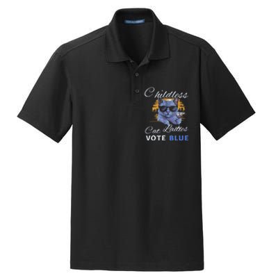 Childless Cat Ladies Vote Blue In November Kamala President Gift Dry Zone Grid Polo