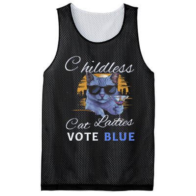 Childless Cat Ladies Vote Blue In November Kamala President Gift Mesh Reversible Basketball Jersey Tank