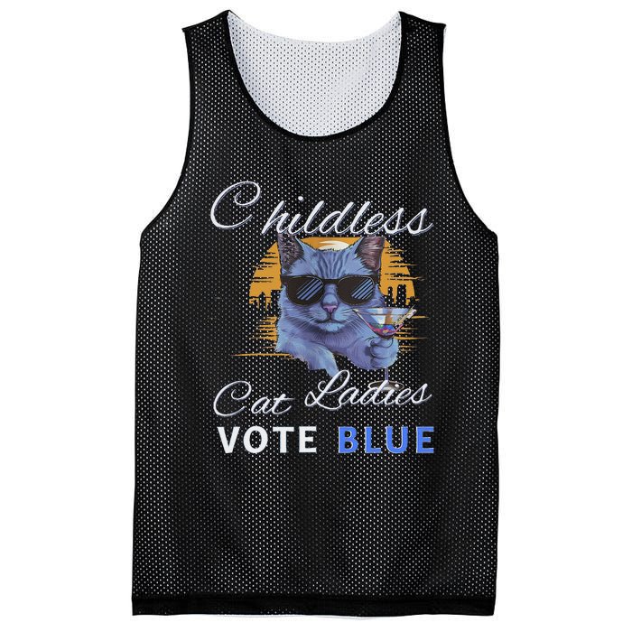 Childless Cat Ladies Vote Blue In November Kamala President Gift Mesh Reversible Basketball Jersey Tank