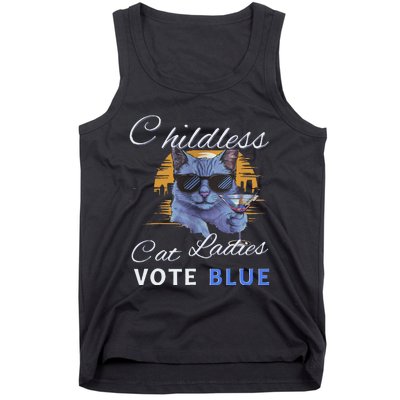 Childless Cat Ladies Vote Blue In November Kamala President Gift Tank Top