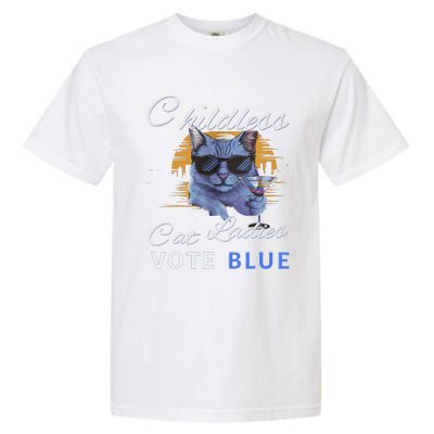 Childless Cat Ladies Vote Blue In November Kamala President Gift Garment-Dyed Heavyweight T-Shirt