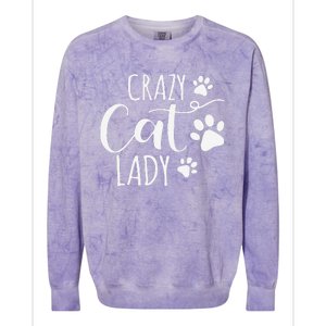 Crazy Cat Lady Funny Cat Meow For Women Love Cat Colorblast Crewneck Sweatshirt