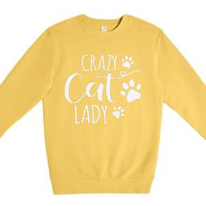 Crazy Cat Lady Funny Cat Meow For Women Love Cat Premium Crewneck Sweatshirt