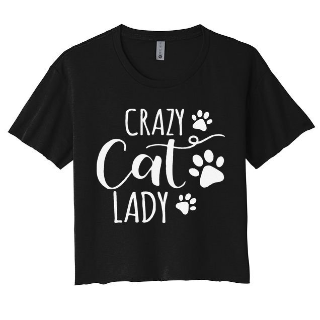 Crazy Cat Lady Funny Cat Meow For Women Love Cat Crop Top