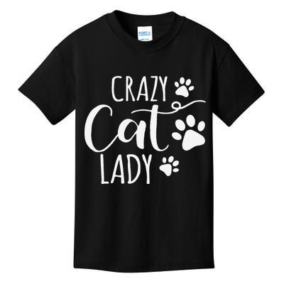 Crazy Cat Lady Funny Cat Meow For Women Love Cat Kids T-Shirt