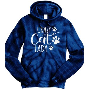 Crazy Cat Lady Funny Cat Meow For Women Love Cat Tie Dye Hoodie