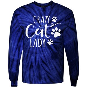 Crazy Cat Lady Funny Cat Meow For Women Love Cat Tie-Dye Long Sleeve Shirt