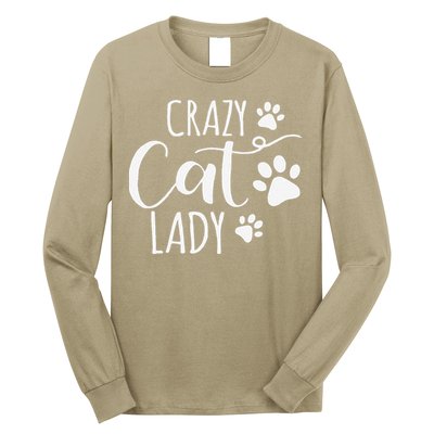 Crazy Cat Lady Funny Cat Meow For Women Love Cat Long Sleeve Shirt