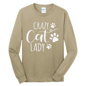 Crazy Cat Lady Funny Cat Meow For Women Love Cat Tall Long Sleeve T-Shirt