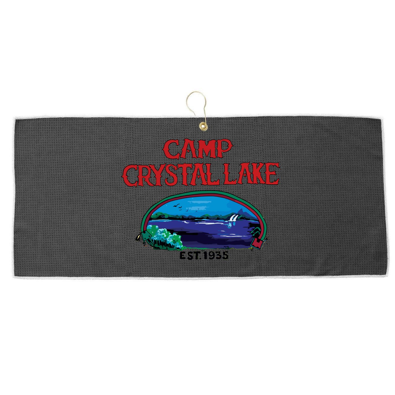 Camp Crystal Lake Large Microfiber Waffle Golf Towel