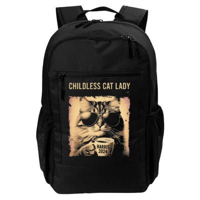 Childless Cat Lady Vintage Coffee Cat Gift Daily Commute Backpack