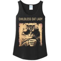 Childless Cat Lady Vintage Coffee Cat Gift Ladies Essential Tank