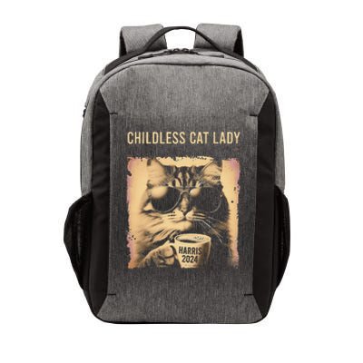 Childless Cat Lady Vintage Coffee Cat Gift Vector Backpack