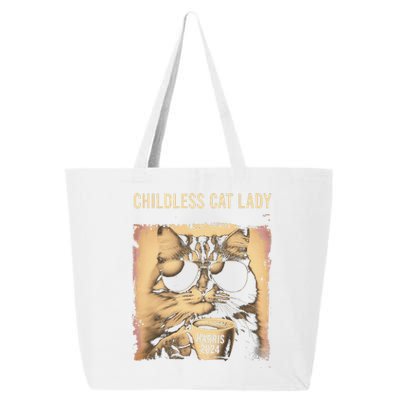 Childless Cat Lady Vintage Coffee Cat Gift 25L Jumbo Tote