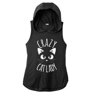 CRAZY CAT LADY Funny Fur Mom Mothers Day Christmas Birthday Ladies PosiCharge Tri-Blend Wicking Draft Hoodie Tank