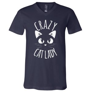 CRAZY CAT LADY Funny Fur Mom Mothers Day Christmas Birthday V-Neck T-Shirt