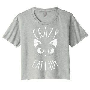 CRAZY CAT LADY Funny Fur Mom Mothers Day Christmas Birthday Women's Crop Top Tee