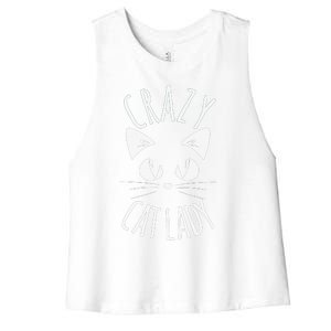 CRAZY CAT LADY Funny Fur Mom Mothers Day Christmas Birthday Women's Racerback Cropped Tank